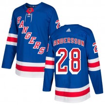 Men's Adidas New York Rangers Lias Andersson Royal Blue Home Jersey - Authentic