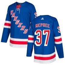 Men's Adidas New York Rangers George Mcphee Royal Blue Home Jersey - Authentic