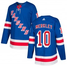 Men's Adidas New York Rangers Nick Merkley Royal Blue Home Jersey - Authentic