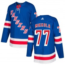 Men's Adidas New York Rangers Niko Mikkola Royal Blue Home Jersey - Authentic