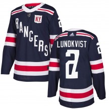 Men's Adidas New York Rangers Nils Lundkvist Navy Blue 2018 Winter Classic Home Jersey - Authentic
