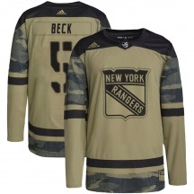 Youth Adidas New York Rangers Barry Beck Camo Military Appreciation Practice Jersey - Authentic