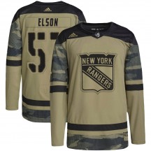 Youth Adidas New York Rangers Turner Elson Camo Military Appreciation Practice Jersey - Authentic