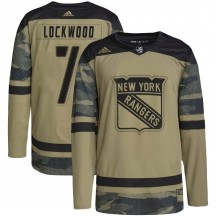 Youth Adidas New York Rangers William Lockwood Camo Military Appreciation Practice Jersey - Authentic