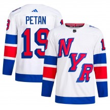 Men's Adidas New York Rangers Nic Petan White 2024 Stadium Series Primegreen Jersey - Authentic