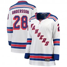 Women's Fanatics Branded New York Rangers Lias Andersson White Away Jersey - Breakaway