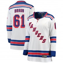 Women's Fanatics Branded New York Rangers Justin Braun White Away Jersey - Breakaway