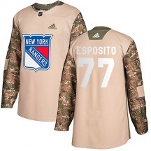 Youth Adidas New York Rangers Phil Esposito Camo Veterans Day Practice Jersey - Authentic