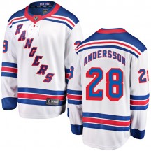 Men's Fanatics Branded New York Rangers Lias Andersson White Away Jersey - Breakaway