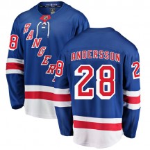Men's Fanatics Branded New York Rangers Lias Andersson Blue Home Jersey - Breakaway