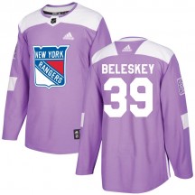 Men's Adidas New York Rangers Matt Beleskey Purple Fights Cancer Practice Jersey - Authentic
