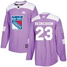 Men's Adidas New York Rangers Jeff Beukeboom Purple Fights Cancer Practice Jersey - Authentic