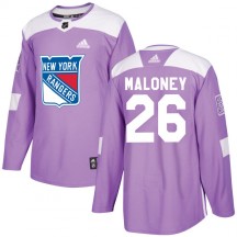 Men's Adidas New York Rangers Dave Maloney Purple Fights Cancer Practice Jersey - Authentic