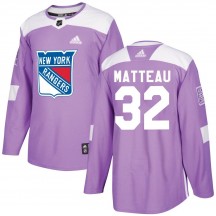 Men's Adidas New York Rangers Stephane Matteau Purple Fights Cancer Practice Jersey - Authentic