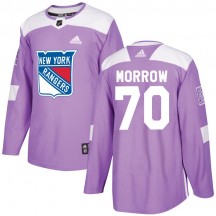 Men's Adidas New York Rangers Joe Morrow Purple Fights Cancer Practice Jersey - Authentic