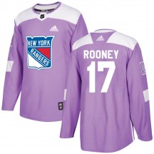 Men's Adidas New York Rangers Kevin Rooney Purple Fights Cancer Practice Jersey - Authentic
