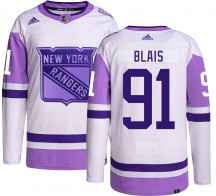 Men's Adidas New York Rangers Sammy Blais Hockey Fights Cancer Jersey - Authentic