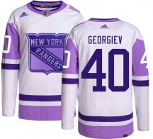 Men's Adidas New York Rangers Alexandar Georgiev Hockey Fights Cancer Jersey - Authentic