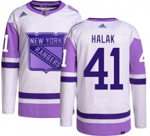 Men's Adidas New York Rangers Jaroslav Halak Hockey Fights Cancer Jersey - Authentic
