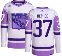 Men's Adidas New York Rangers George Mcphee Hockey Fights Cancer Jersey - Authentic