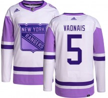 Men's Adidas New York Rangers Carol Vadnais Hockey Fights Cancer Jersey - Authentic