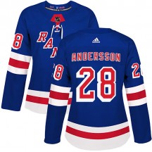 Women's Adidas New York Rangers Lias Andersson Royal Blue Home Jersey - Authentic
