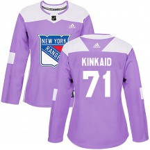 Women's Adidas New York Rangers Keith Kinkaid Purple Fights Cancer Practice Jersey - Authentic