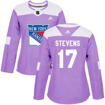 Women's Adidas New York Rangers Kevin Stevens Purple Fights Cancer Practice Jersey - Authentic