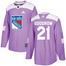 Youth Adidas New York Rangers Barclay Goodrow Purple Fights Cancer Practice Jersey - Authentic