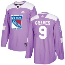 Youth Adidas New York Rangers Adam Graves Purple Fights Cancer Practice Jersey - Authentic