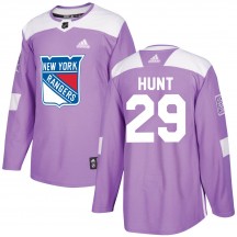 Youth Adidas New York Rangers Dryden Hunt Purple Fights Cancer Practice Jersey - Authentic