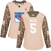 Women's Adidas New York Rangers Barry Beck Camo Veterans Day Practice Jersey - Authentic
