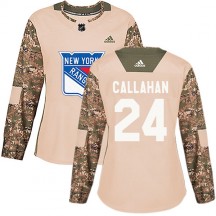 Women's Adidas New York Rangers Ryan Callahan Camo Veterans Day Practice Jersey - Authentic