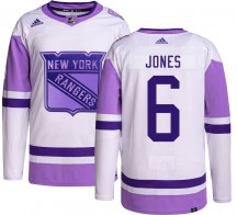 Youth Adidas New York Rangers Zac Jones Hockey Fights Cancer Jersey - Authentic