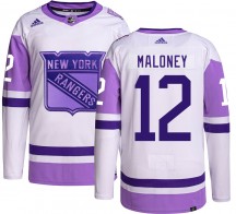 Youth Adidas New York Rangers Don Maloney Hockey Fights Cancer Jersey - Authentic