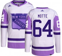 Youth Adidas New York Rangers Tyler Motte Hockey Fights Cancer Jersey - Authentic