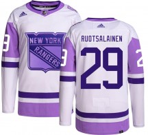 Youth Adidas New York Rangers Reijo Ruotsalainen Hockey Fights Cancer Jersey - Authentic