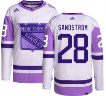 Youth Adidas New York Rangers Tomas Sandstrom Hockey Fights Cancer Jersey - Authentic