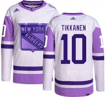 Youth Adidas New York Rangers Esa Tikkanen Hockey Fights Cancer Jersey - Authentic