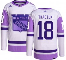 Youth Adidas New York Rangers Walt Tkaczuk Hockey Fights Cancer Jersey - Authentic