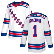 Men's Adidas New York Rangers Eddie Giacomin White Jersey - Authentic