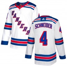 Men's Adidas New York Rangers Braden Schneider White Jersey - Authentic