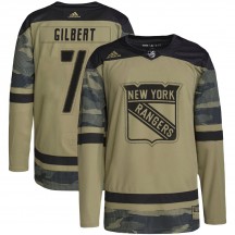 Men's Adidas New York Rangers Rod Gilbert Camo Military Appreciation Practice Jersey - Authentic