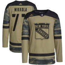 Men's Adidas New York Rangers Niko Mikkola Camo Military Appreciation Practice Jersey - Authentic