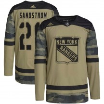 Men's Adidas New York Rangers Tomas Sandstrom Camo Military Appreciation Practice Jersey - Authentic
