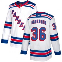 Men's Adidas New York Rangers Glenn Anderson White Jersey - Authentic