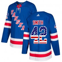 Youth Adidas New York Rangers Brendan Smith Royal Blue USA Flag Fashion Jersey - Authentic