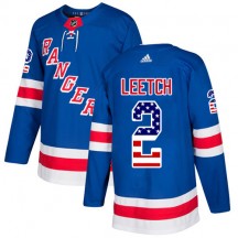 Youth Adidas New York Rangers Brian Leetch Royal Blue USA Flag Fashion Jersey - Authentic