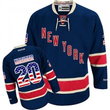 Men's Reebok New York Rangers Chris Kreider Navy Blue USA Flag Fashion Jersey - Authentic