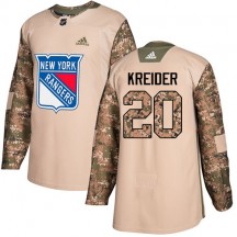 Men's Adidas New York Rangers Chris Kreider Camo Veterans Day Practice Jersey - Authentic